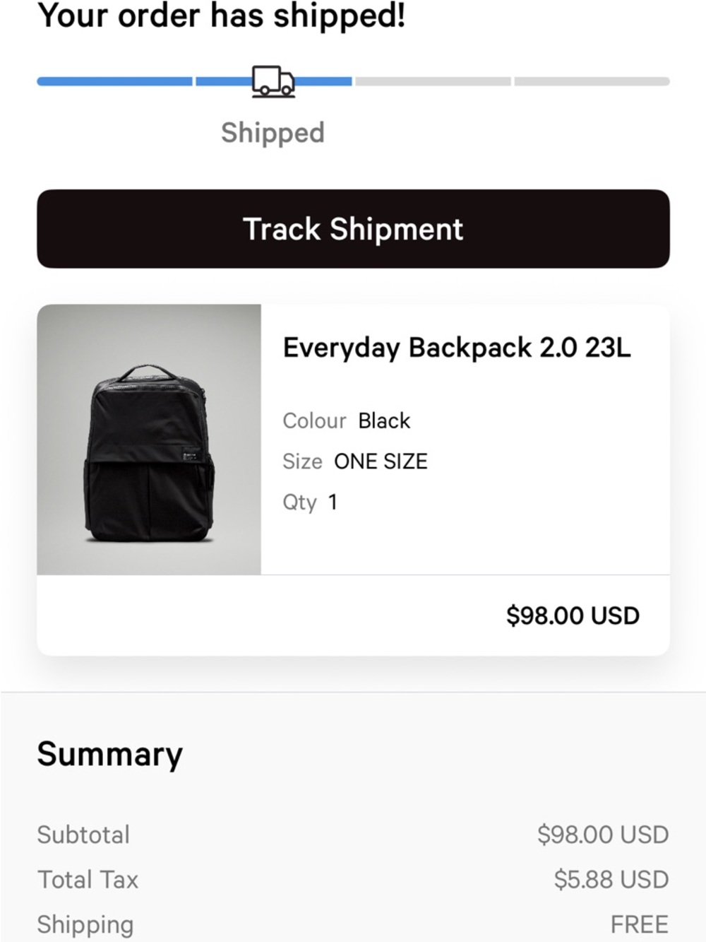 lululemon athletica Everyday Backpack 2.0 - Black